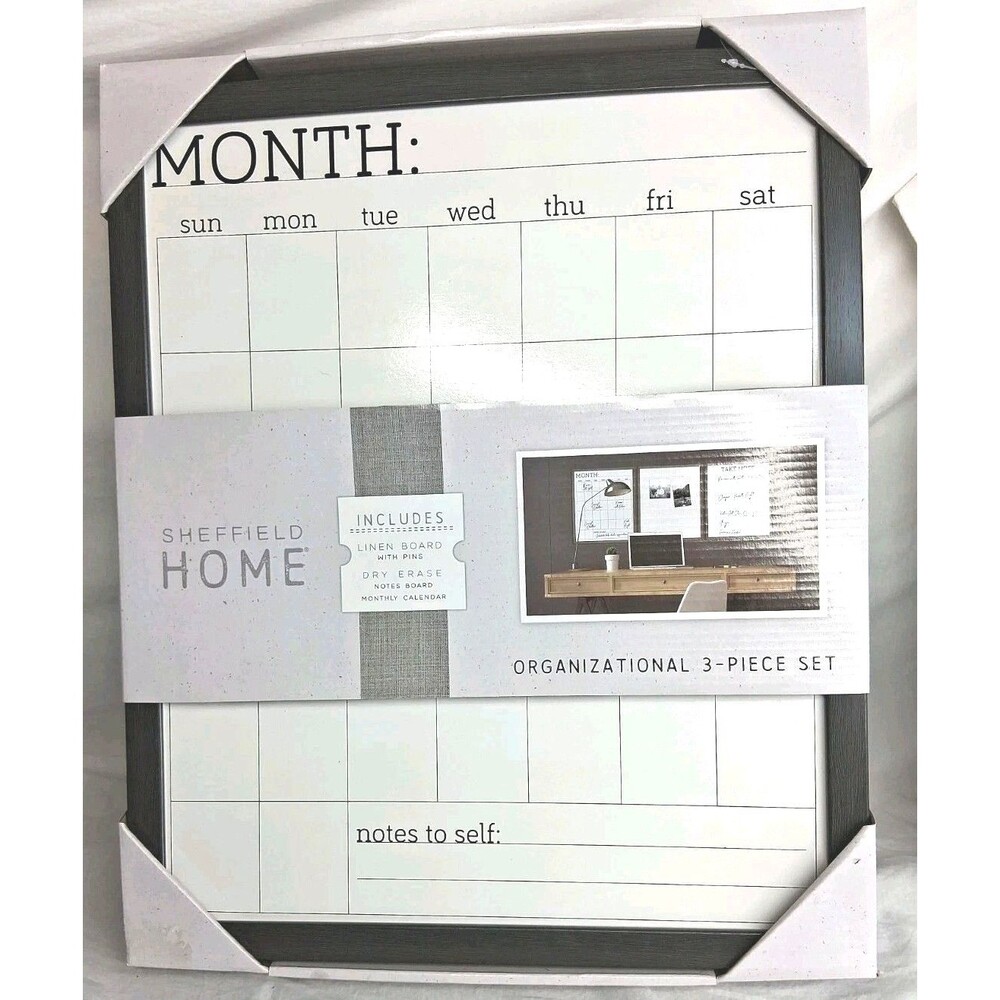 Sheffield Home Organizational 3pc Set Dry Erase Board 15x19 College Planner